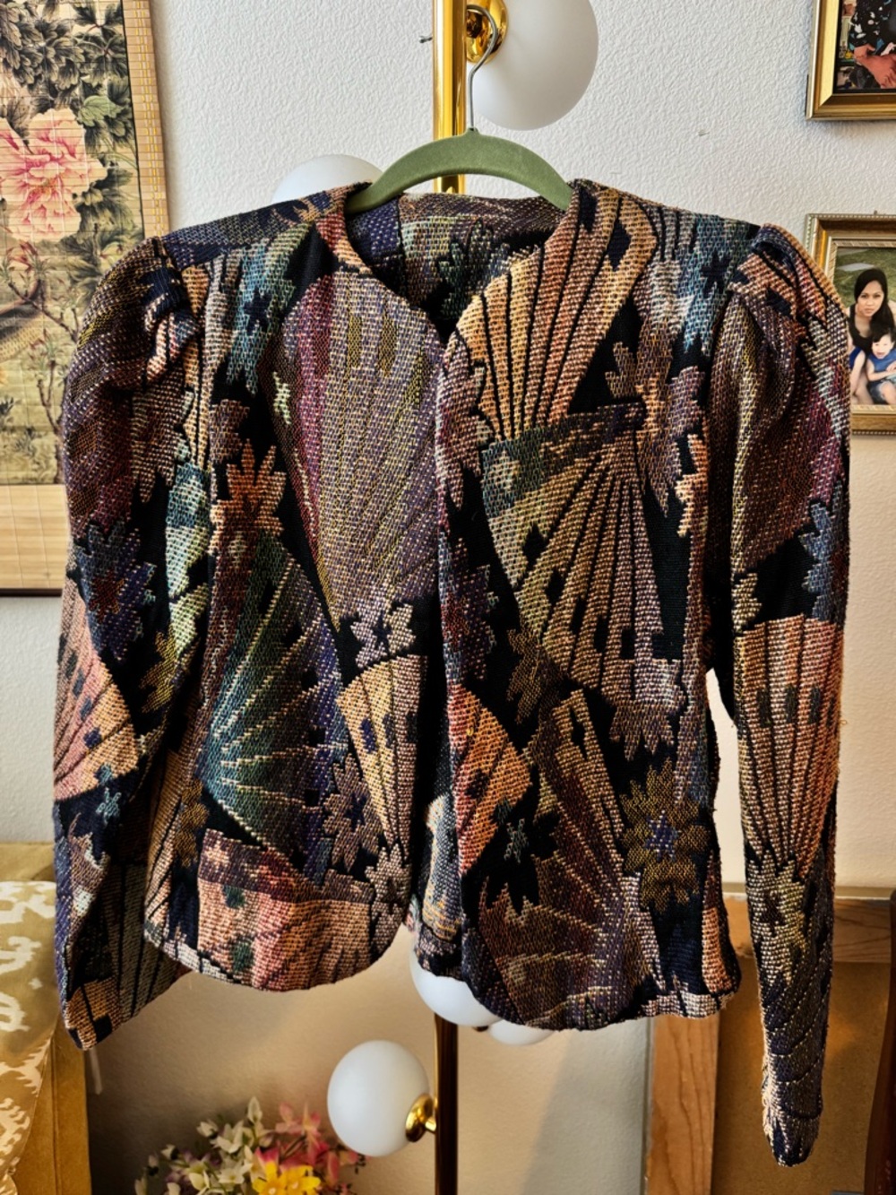 Tapestry jacket, Multicolor Fan-Pattern Jacket
